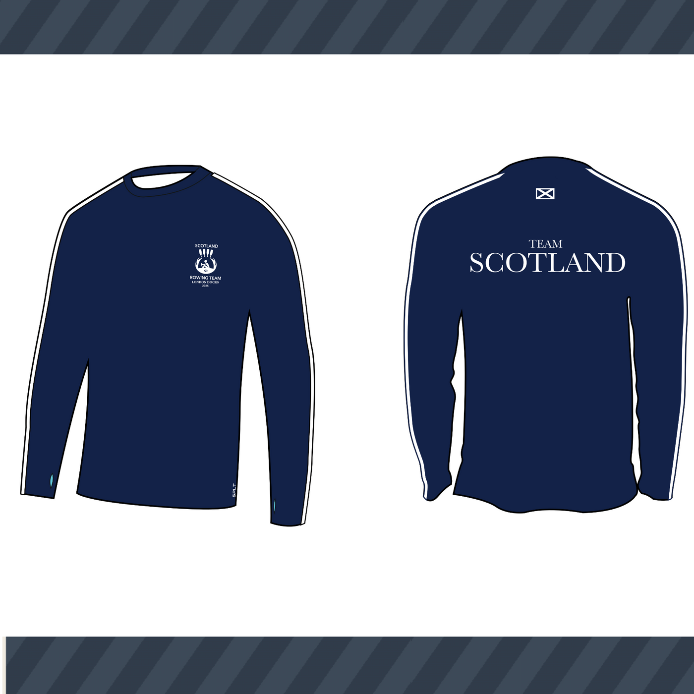 Team Scotland Home International Regatta 2026 Navy 201 Long Sleeve Gym T-Shirt