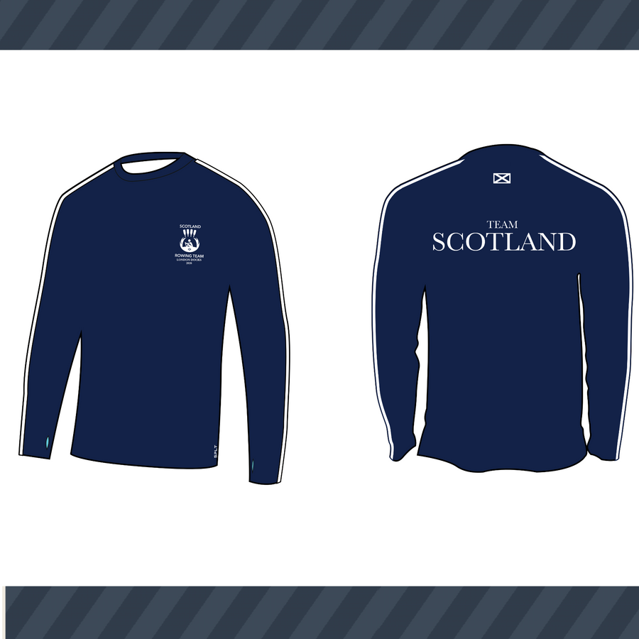 Team Scotland Home International Regatta 2026 Navy 201 Long Sleeve Gym T-Shirt